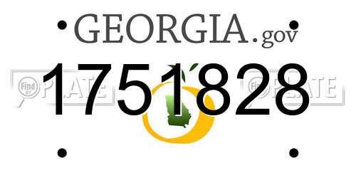 1751828 Georgia License Plate
