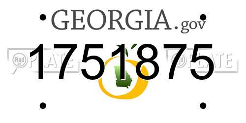 1751875 Georgia License Plate