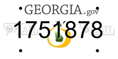 1751878 Georgia License Plate