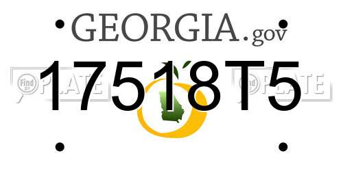 17518T5 Georgia License Plate