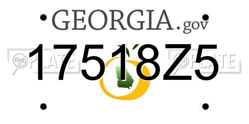 17518Z5 Georgia License Plate