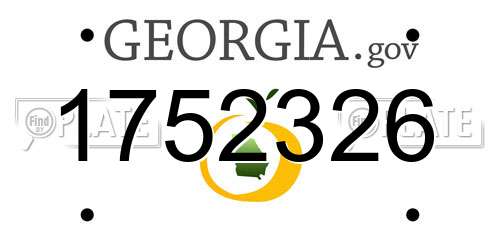 1752326 Georgia License Plate