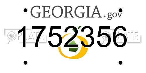 1752356 Georgia License Plate