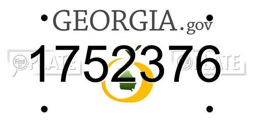 1752376 Georgia License Plate