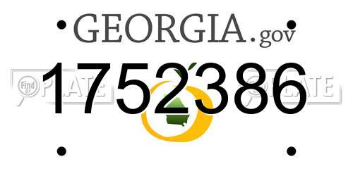 1752386 Georgia License Plate