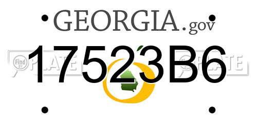 17523B6 Georgia License Plate