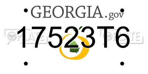 17523T6 Georgia License Plate