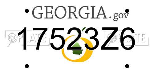 17523Z6 Georgia License Plate