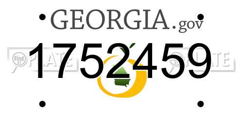 1752459 Georgia License Plate