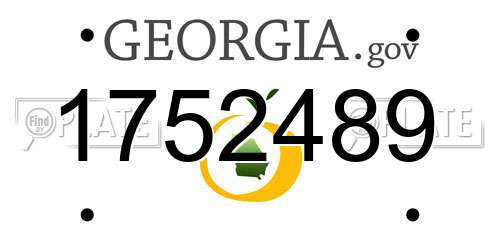 1752489 Georgia License Plate