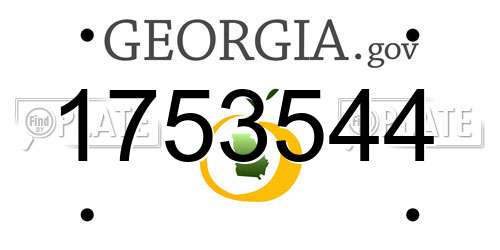 1753544 Georgia License Plate