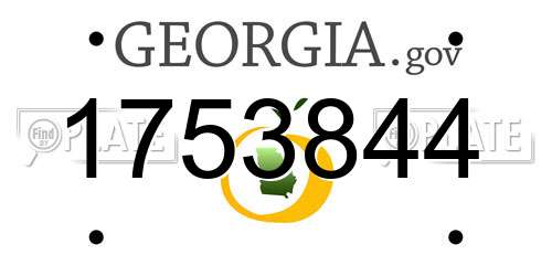 1753844 Georgia License Plate