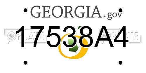 17538A4 Georgia License Plate