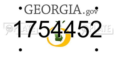 1754452 Georgia License Plate