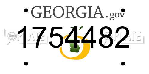 1754482 Georgia License Plate