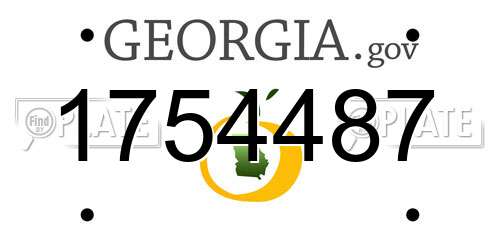 1754487 Georgia License Plate