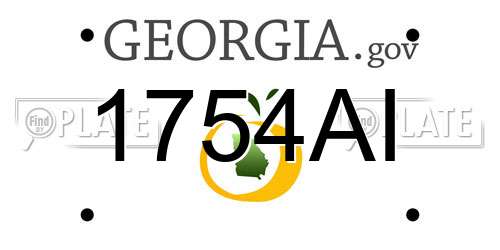 1754AI Georgia License Plate