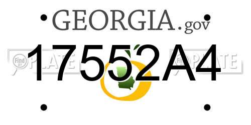 17552A4 Georgia License Plate