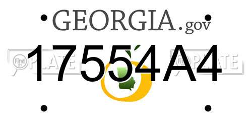 17554A4 Georgia License Plate