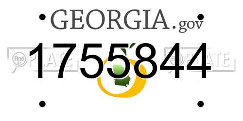 1755844 Georgia License Plate