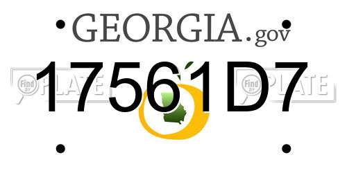 17561D7 Georgia License Plate