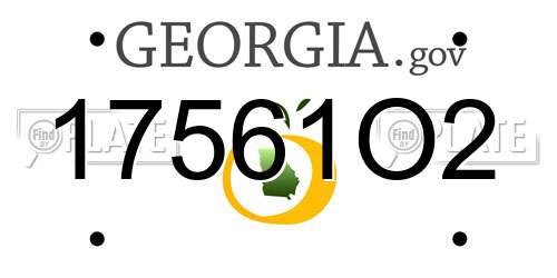 17561O2 Georgia License Plate