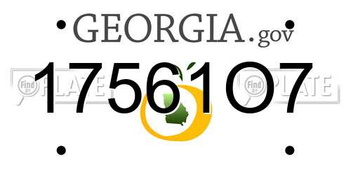 17561O7 Georgia License Plate