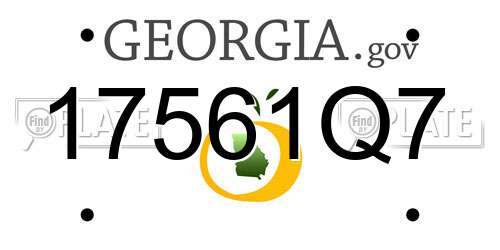 17561Q7 Georgia License Plate