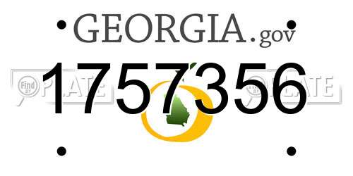 1757356 Georgia License Plate