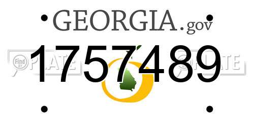 1757489 Georgia License Plate