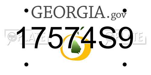 17574S9 Georgia License Plate