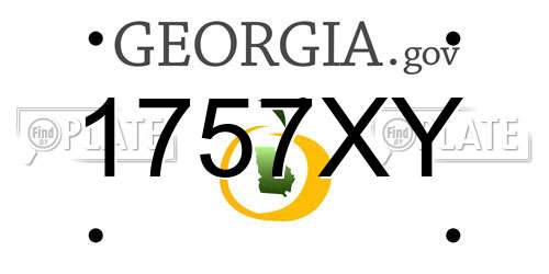 1757XY Georgia License Plate