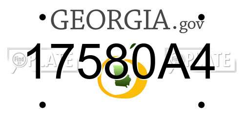 17580A4 Georgia License Plate