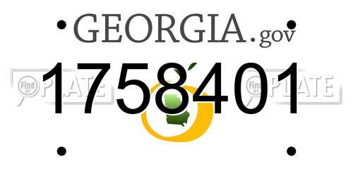 1758401 Georgia License Plate