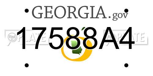 17588A4 Georgia License Plate