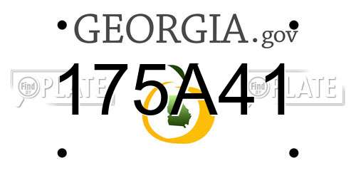 175A41 Georgia License Plate