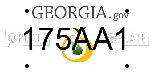 175AA1 Georgia License Plate
