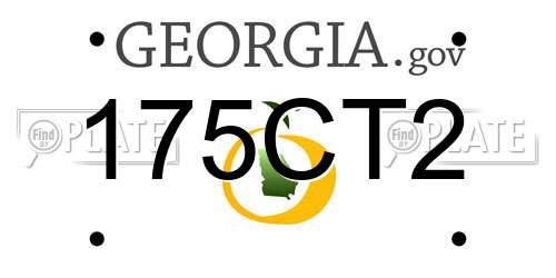 175CT2 Georgia License Plate