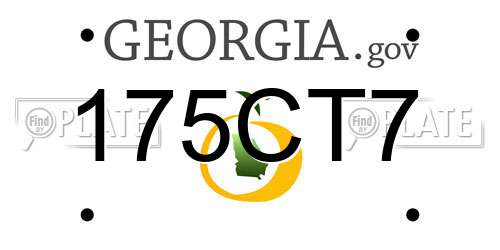 175CT7 Georgia License Plate