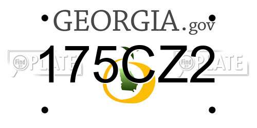 175CZ2 Georgia License Plate