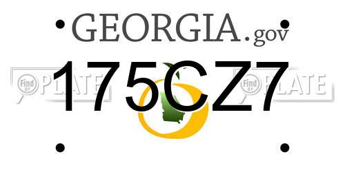 175CZ7 Georgia License Plate