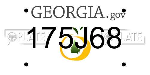 175J68 Georgia License Plate