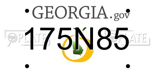 175N85 Georgia License Plate