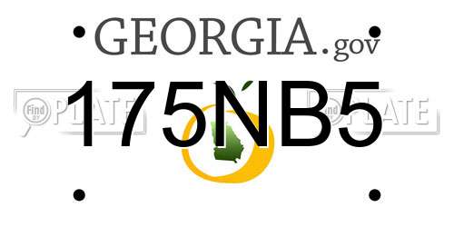 175NB5 Georgia License Plate
