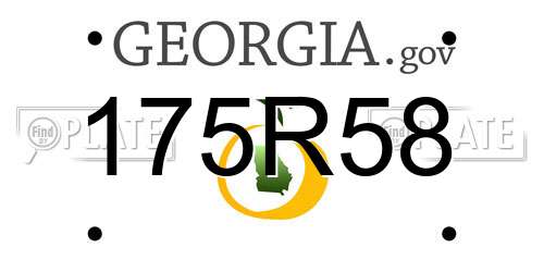 175R58 Georgia License Plate