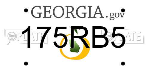 175RB5 Georgia License Plate
