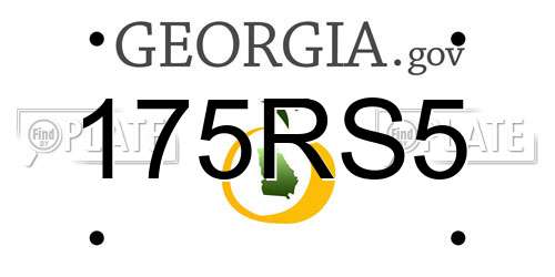 175RS5 Georgia License Plate