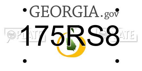175RS8 Georgia License Plate