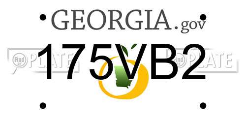 175VB2 Georgia License Plate