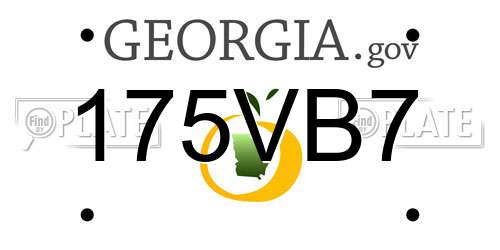 175VB7 Georgia License Plate